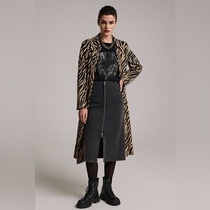 Randolph Duke The Look Trench Coat Faux Animal Print Lined Sz14